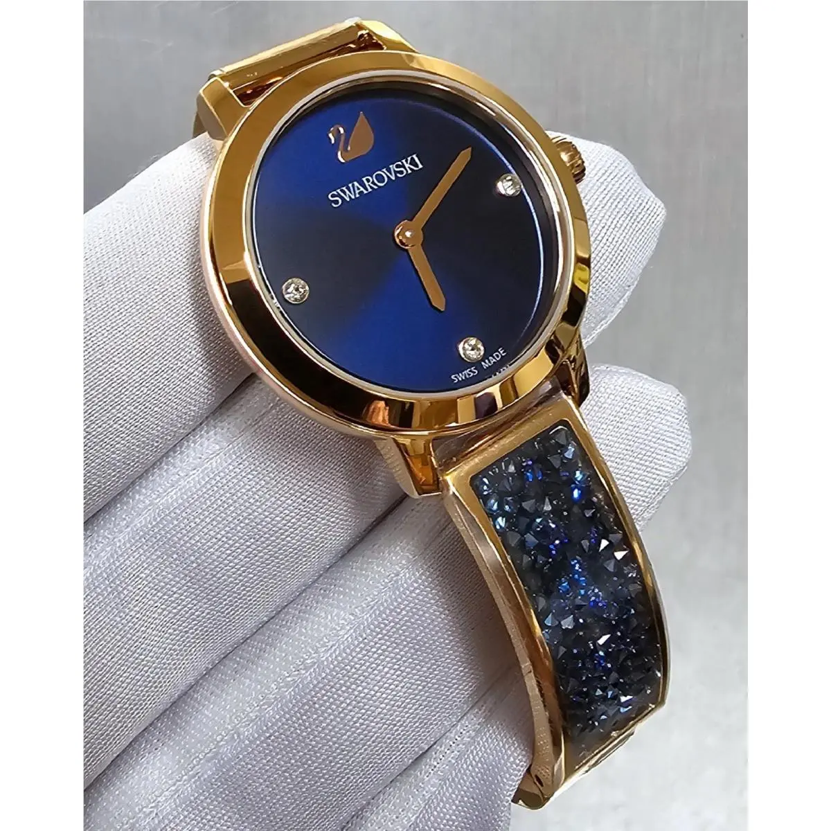 Cosmic Rock Quartz 29mm Blue Dial Rose Gold Women`s Watch 5466209 by Swarovski