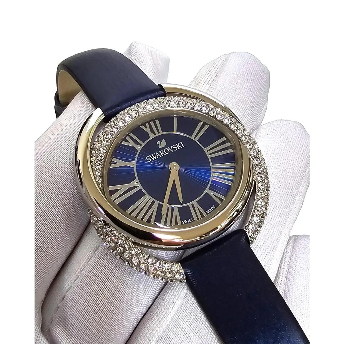 Duo Quartz 33mm Blue Dial Leather Women`s Watch 5484376 by Swarovski