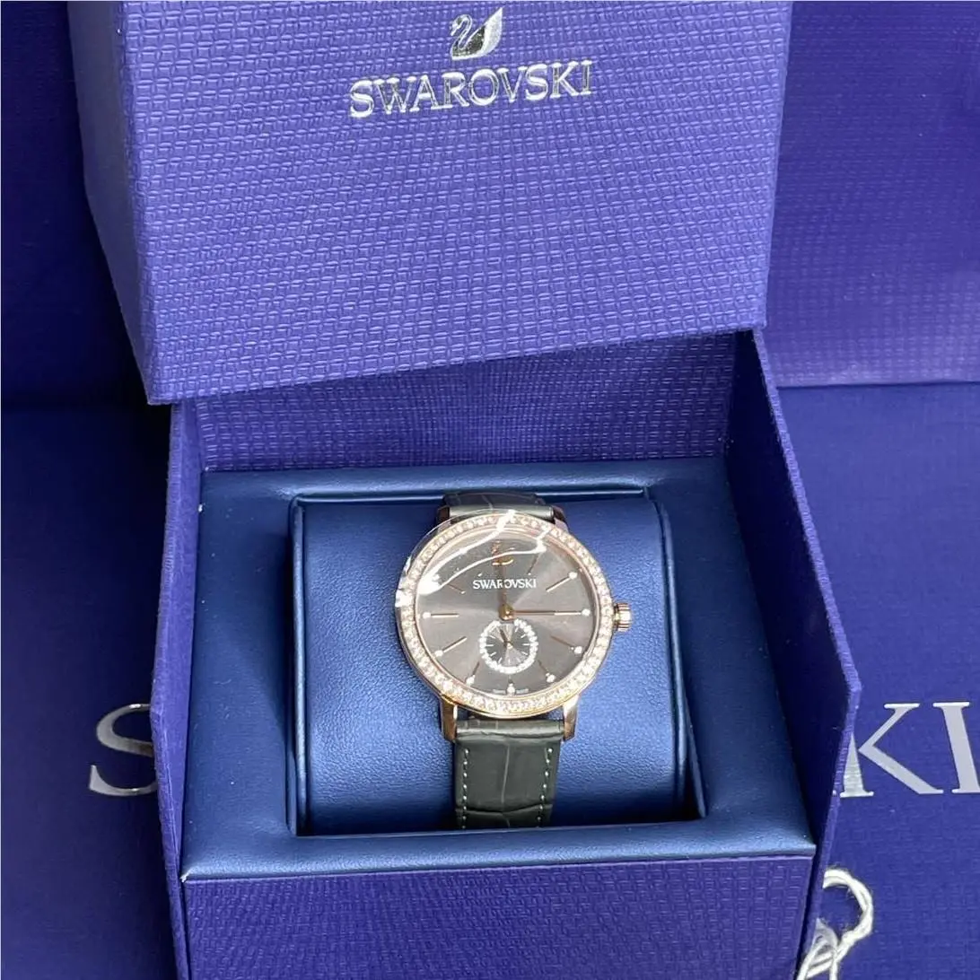 Graceful Lady Watch Grey Band 37mm Case by Swarovski