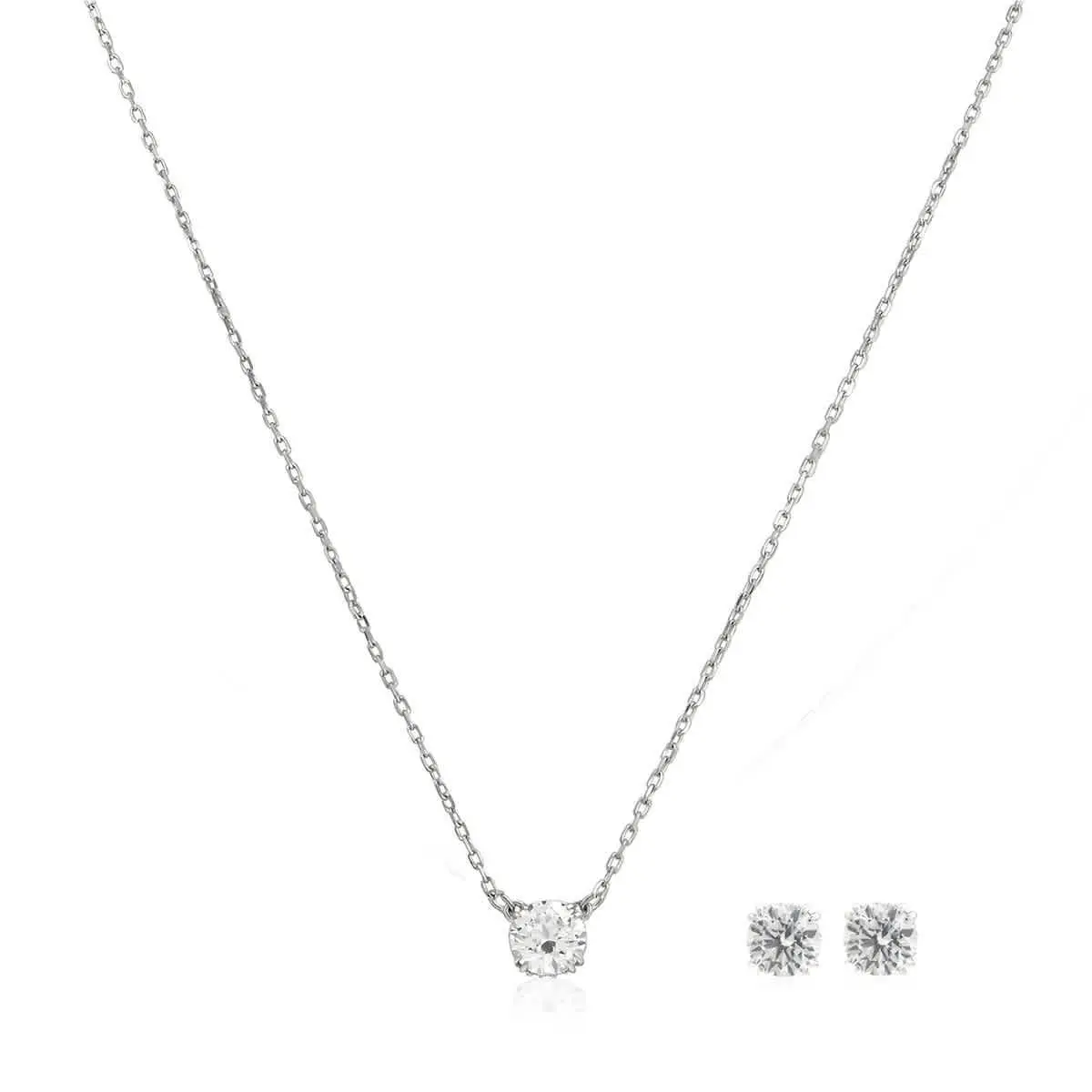 Stilla Round Cut White Crystal Set by Swarovski