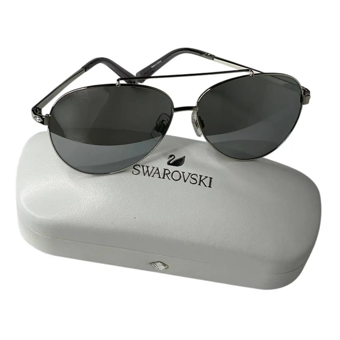 Pilot 60mm Grey Sunglasses by Swarovski