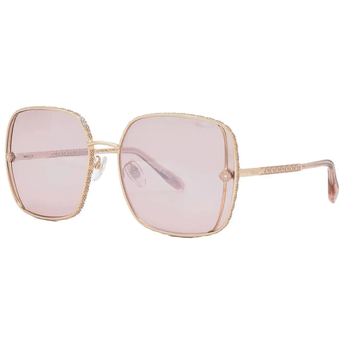 Pink Silver Mirror Square Ladies Sunglasses SCHG33S 2AMX 61 by Chopard