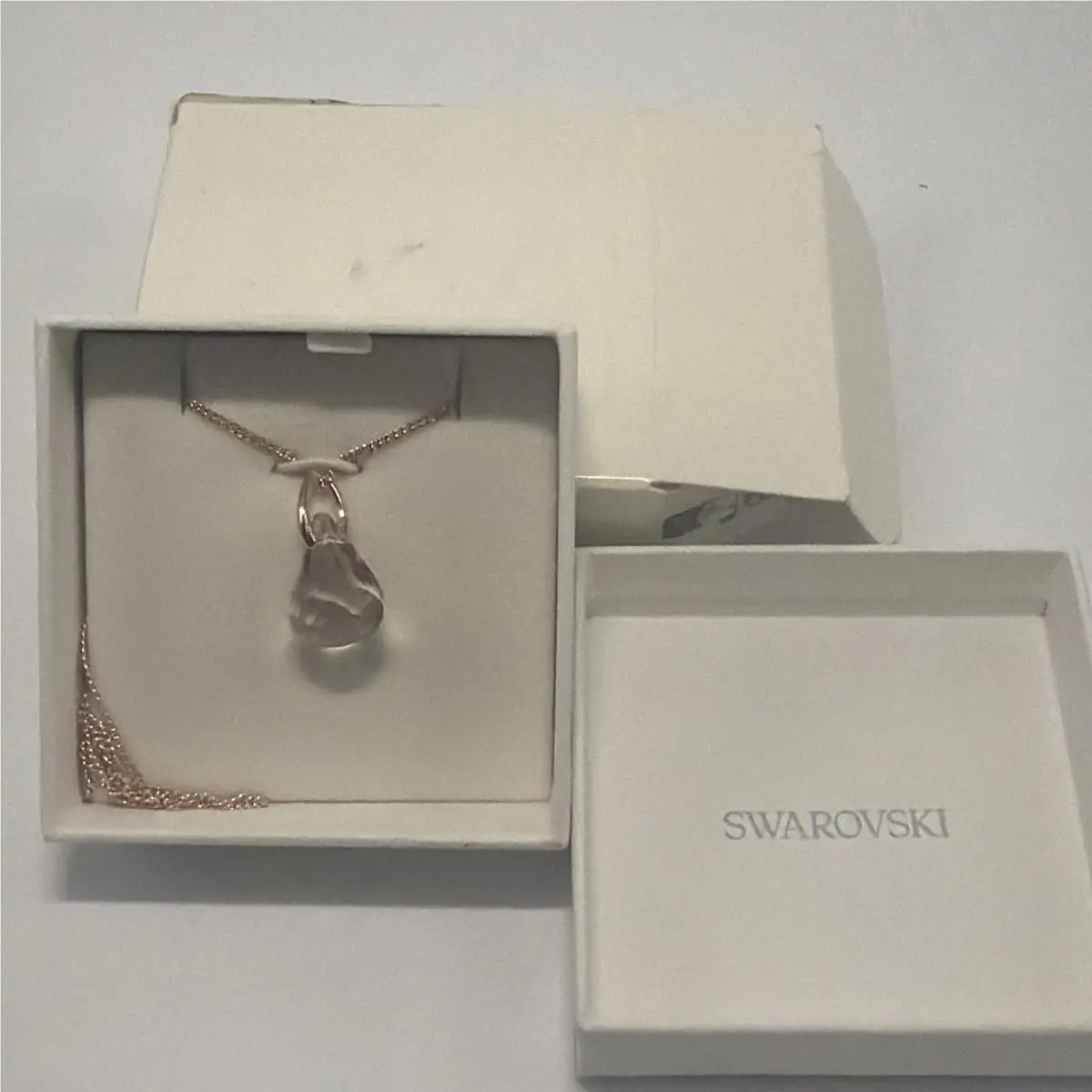 Lunar Drop Pendant Necklace Rose Gold-tone Plated by Swarovski