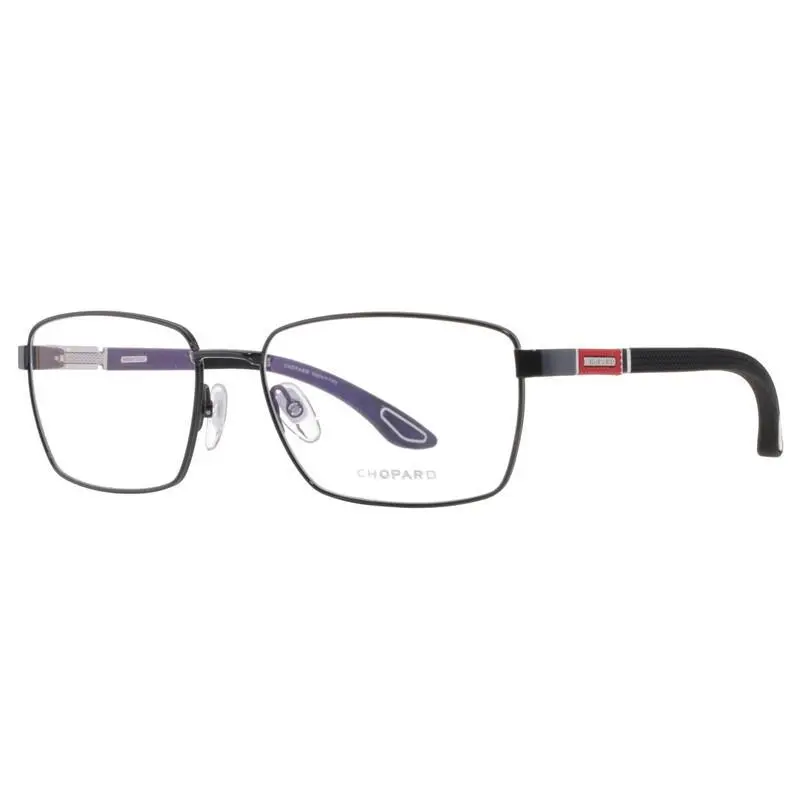 Men`s 57mm Shiny Palladium Black Eyeglasses VCHG88570583 by Chopard
