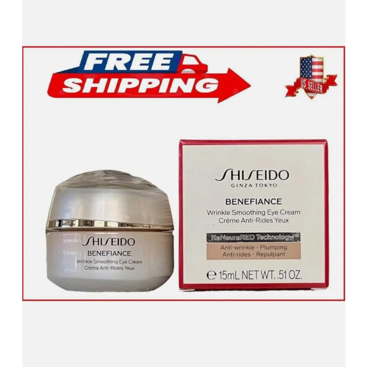 Benefiance Wrinkle Smoothing Eye Cream 0.5oz/15 ml Lift Ultimune by Shiseido