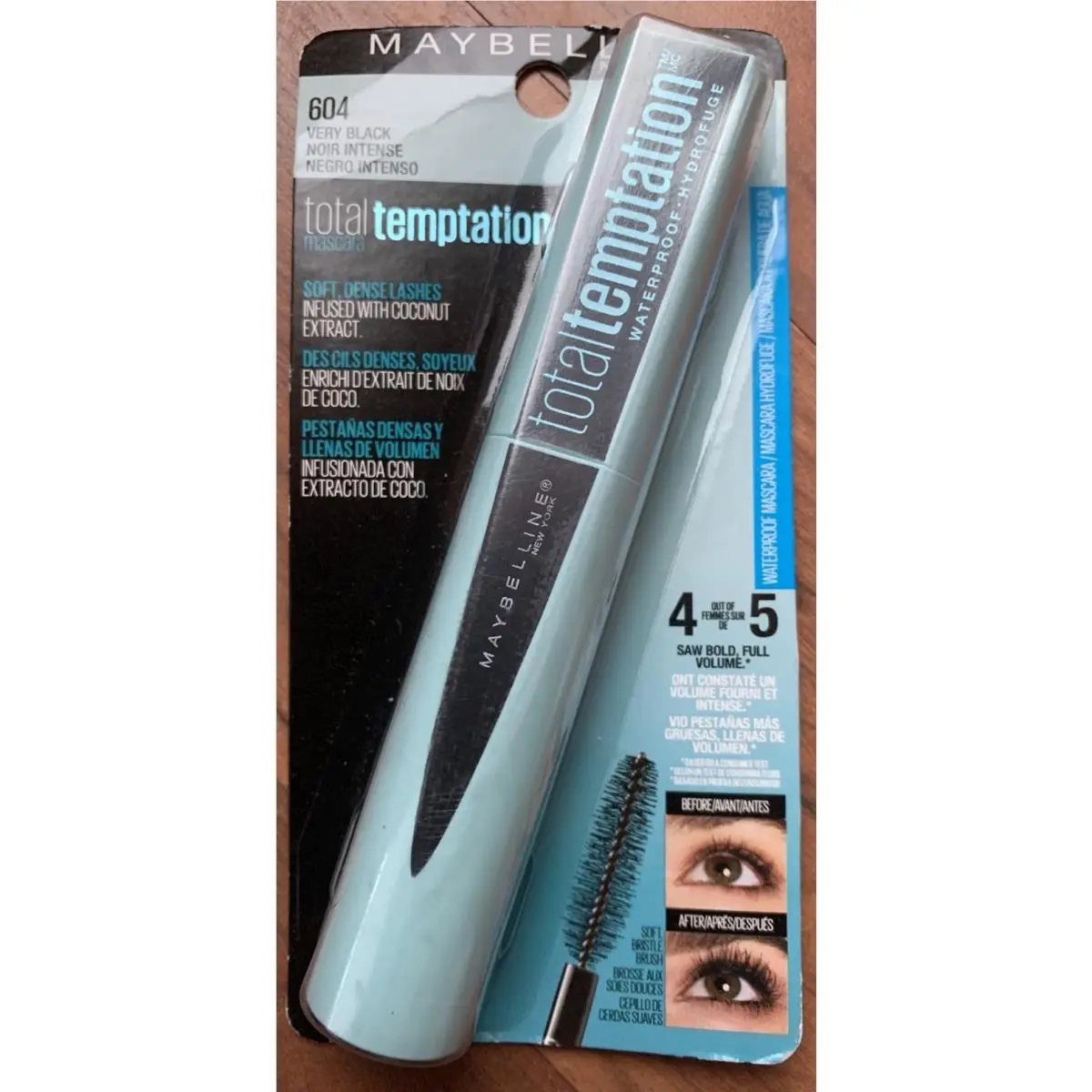 Maybelline Mascara Total Temptation 604 Very Black Waterproof Volume