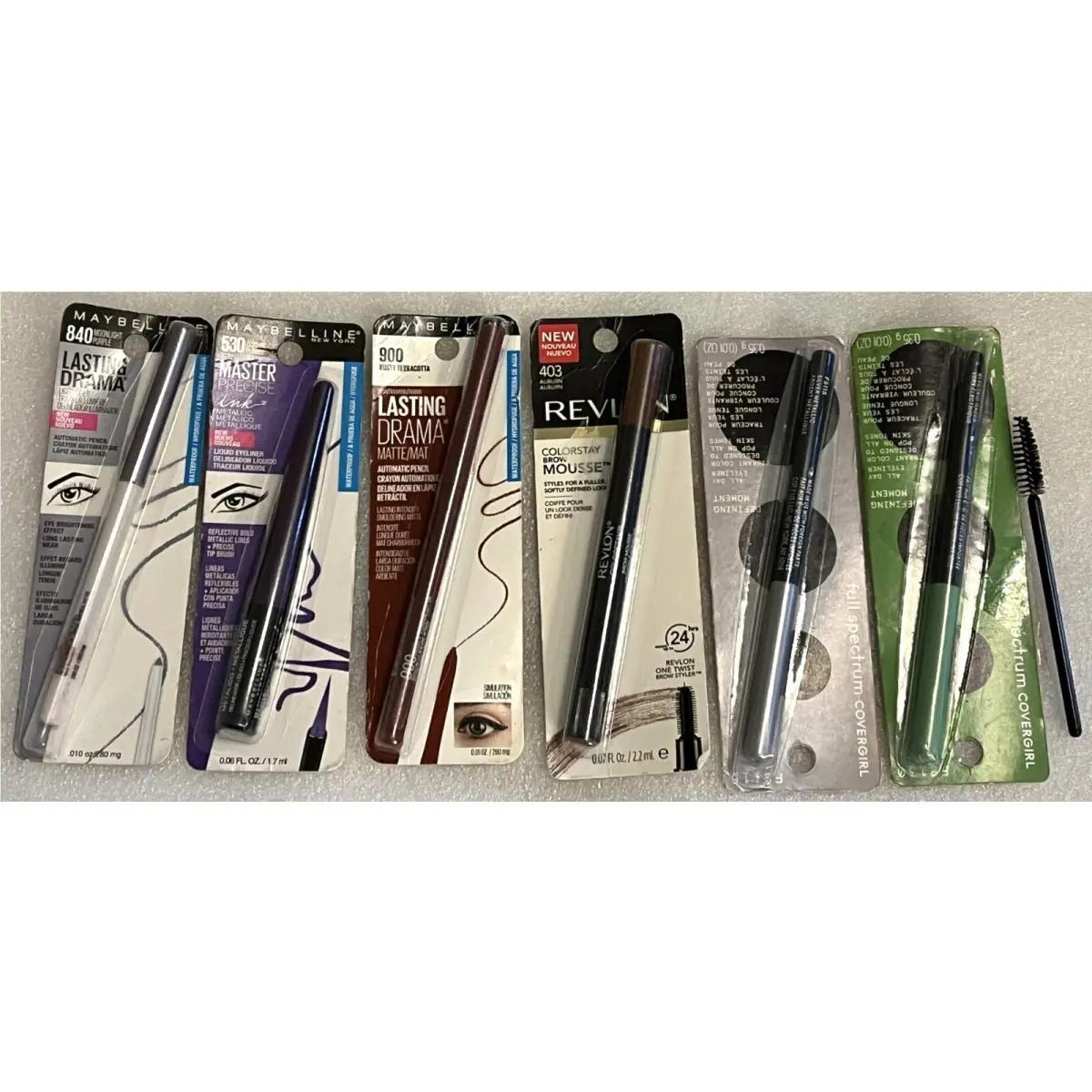 Lot of 6 Eyeliners Pencil Liquid  Revlon Full Spectrum Covergirl by Maybelline