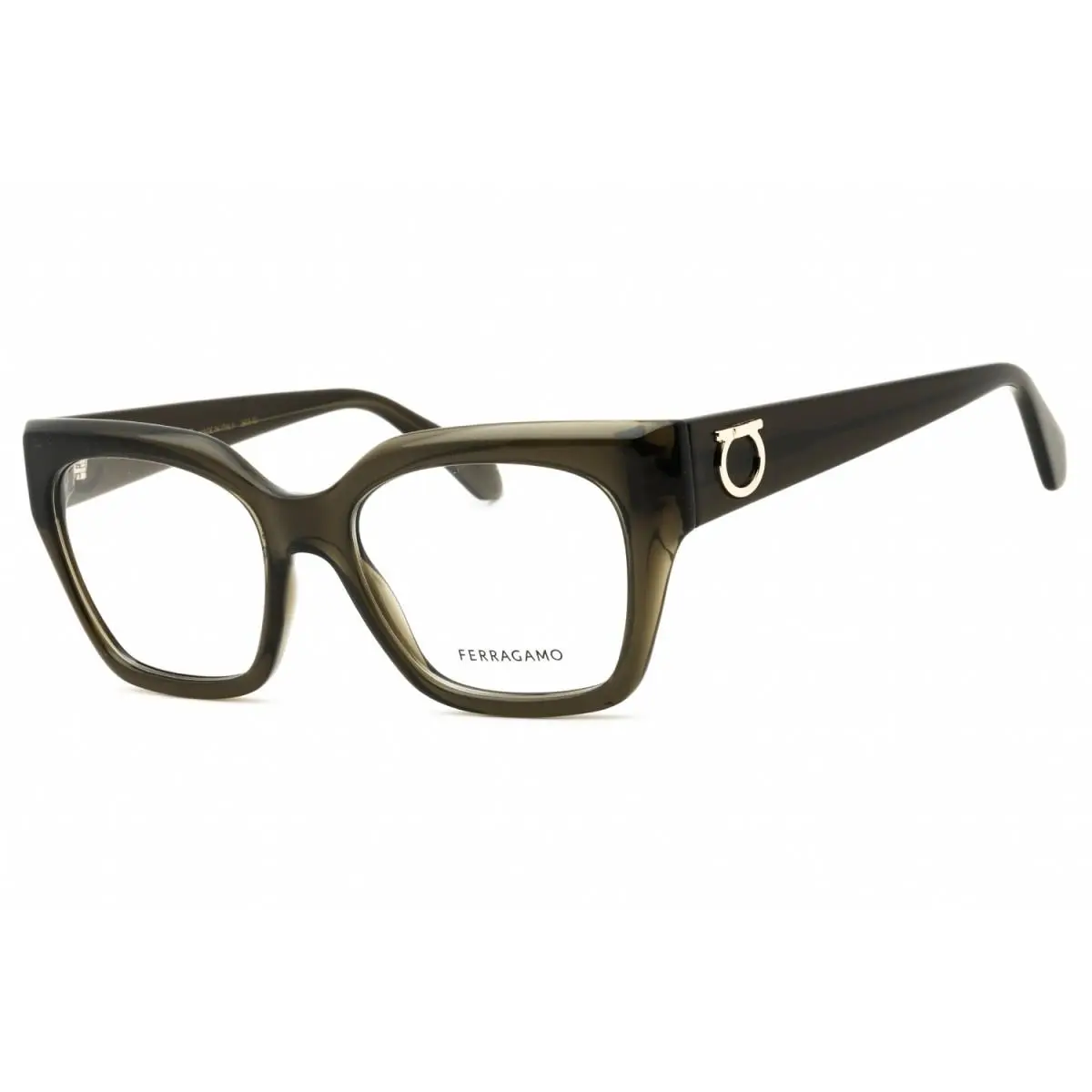 SF2983N 320 Transparent Khaki 53mm Eyeglasses by Salvatore Ferragamo
