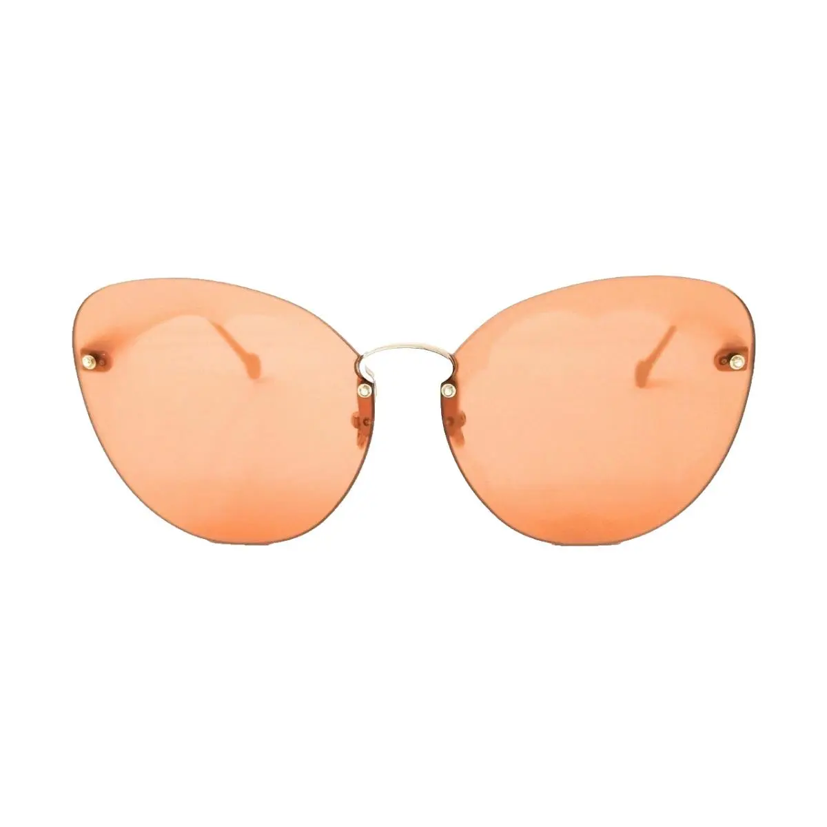 SF178S Fiore 719 Shiny Gold Pumpkin Lens Rimless Cat Eye by Salvatore Ferragamo