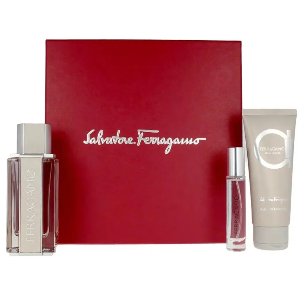 Men`s Bright Leather 3pcs Edt Gift Set Fragrances Z-LE4SY by Salvatore Ferragamo