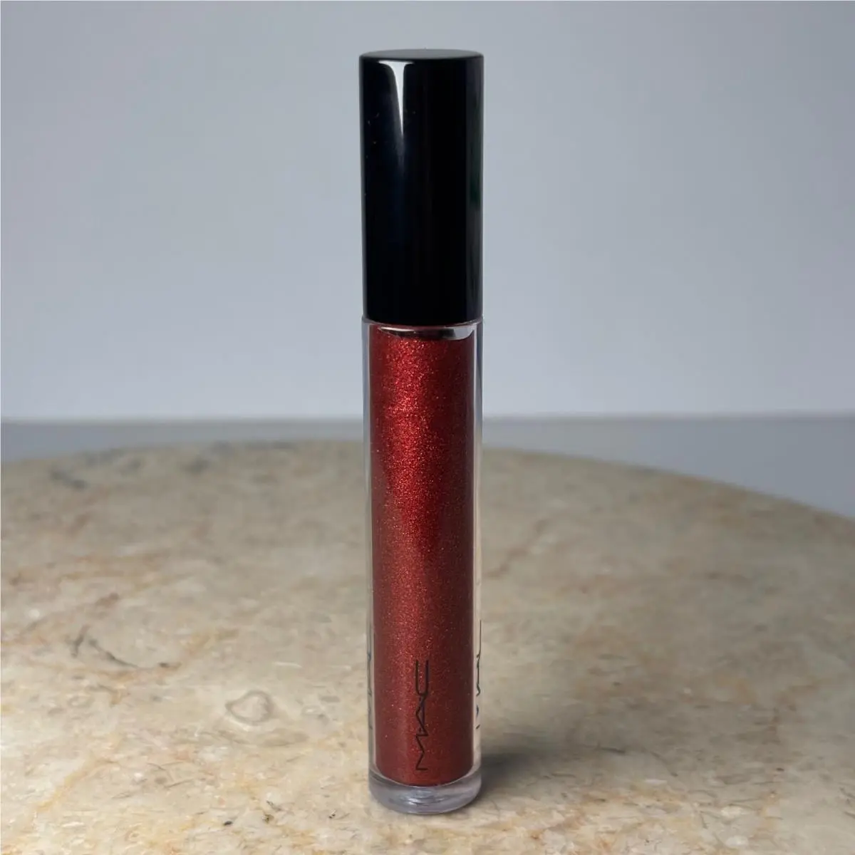 Mac Dazzleglass Creme Lip Gloss Amorous Deep Red Shimmer Sparkle Gloss Rare