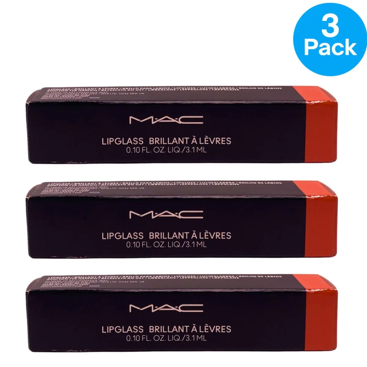 Mac Lipglass Lip Gloss 0.10 oz 3 Pack by MAC Cosmetics