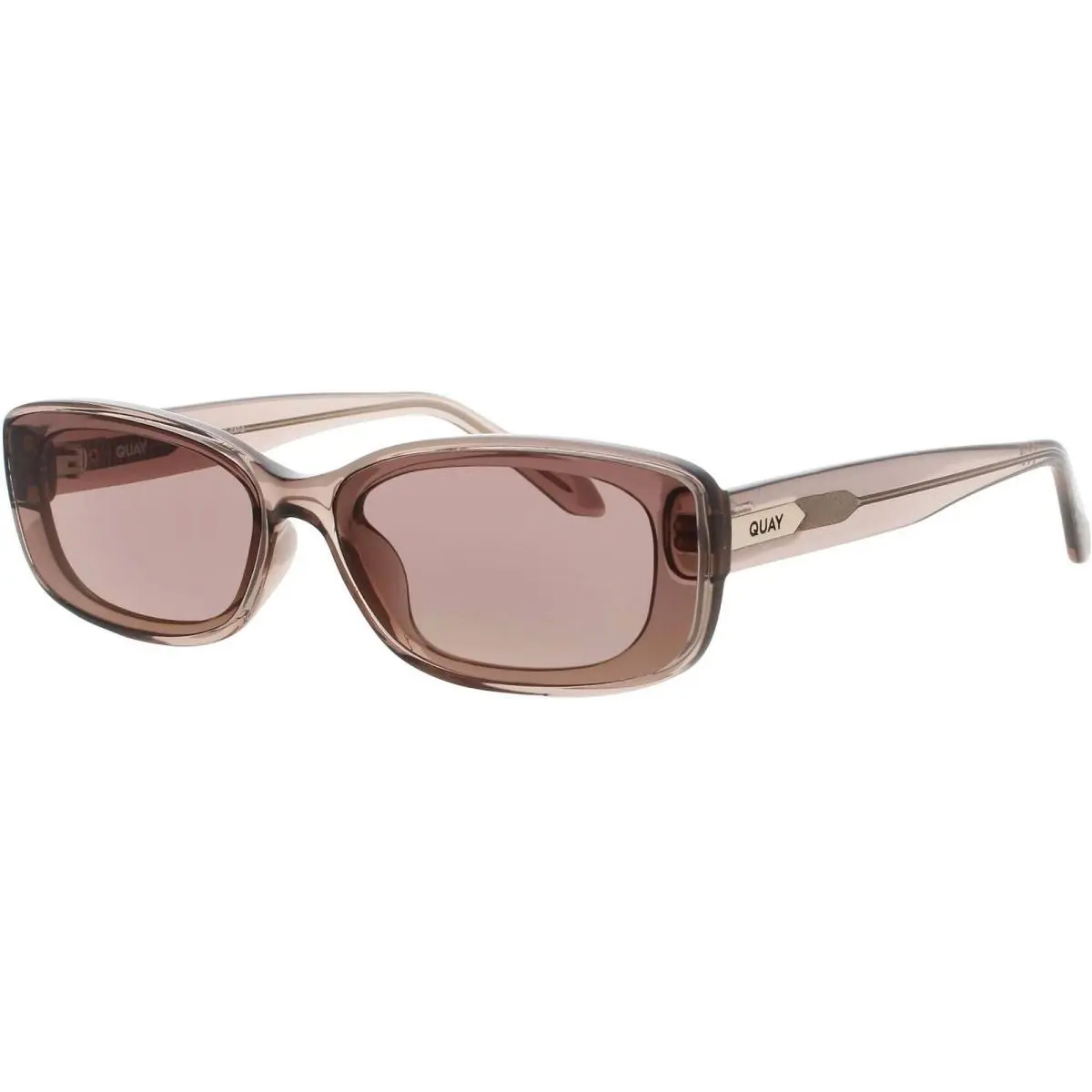Quay Women`s Sunglasses Doe Acetate Rectangular Full Rim Vibe Check Doe/brnfwn