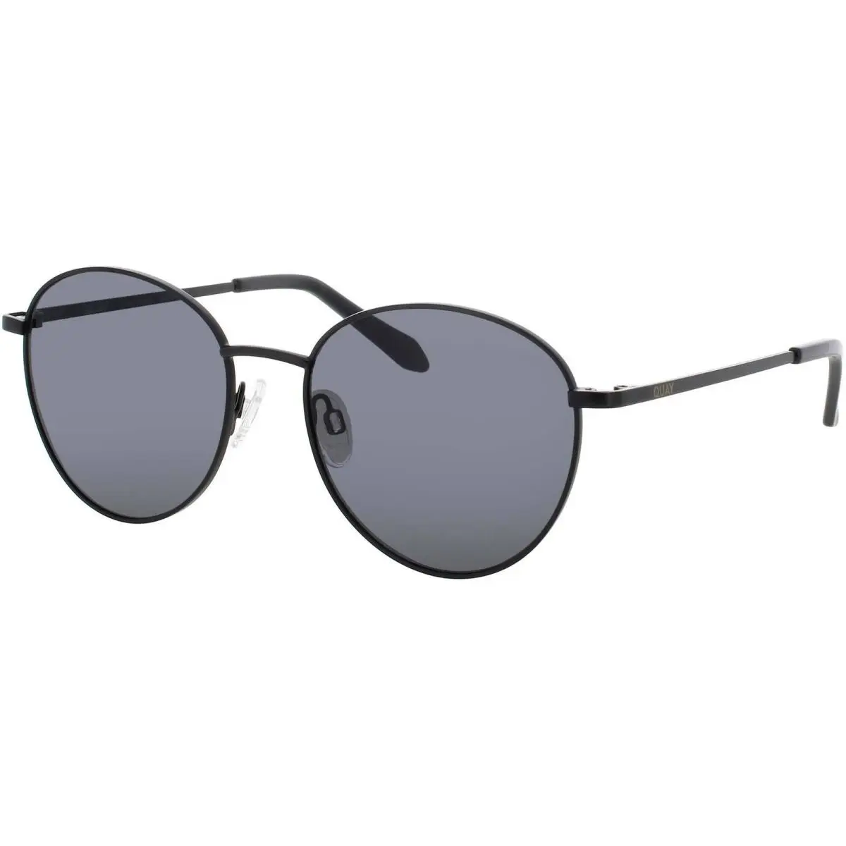 Quay Unisex Sunglasses Black Metal Oval Shape Full Rim Frame Loop ME IN Blk/blk by QUAY