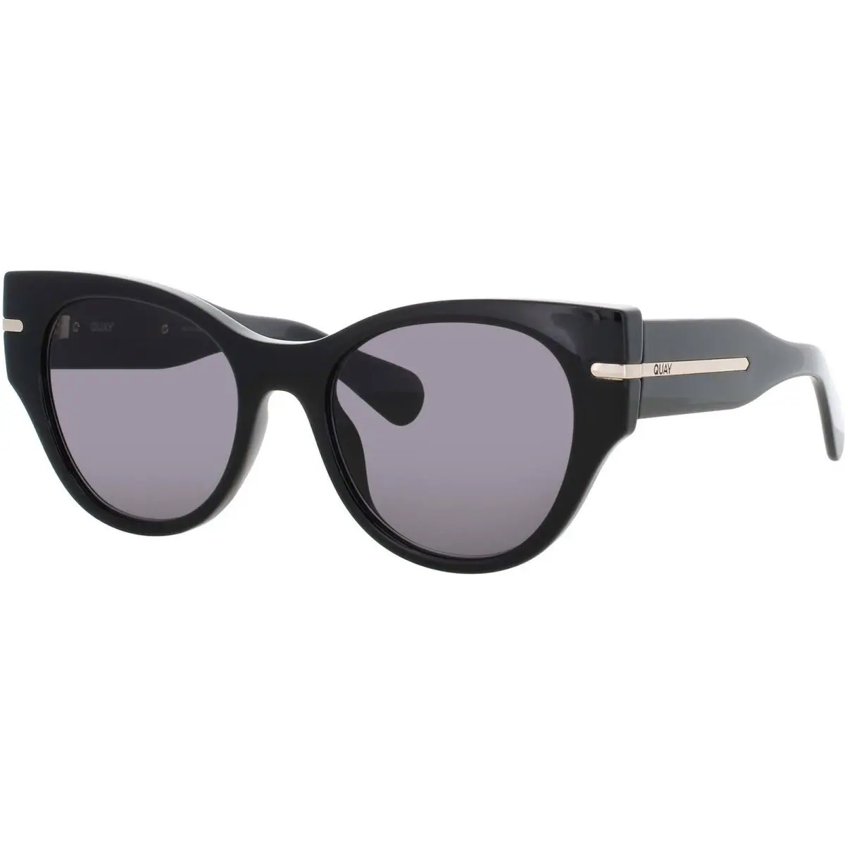 Quay Women`s Sunglasses Black Acetate Cat Eye Full Rim Frame Chit Chat Blk/smk by QUAY