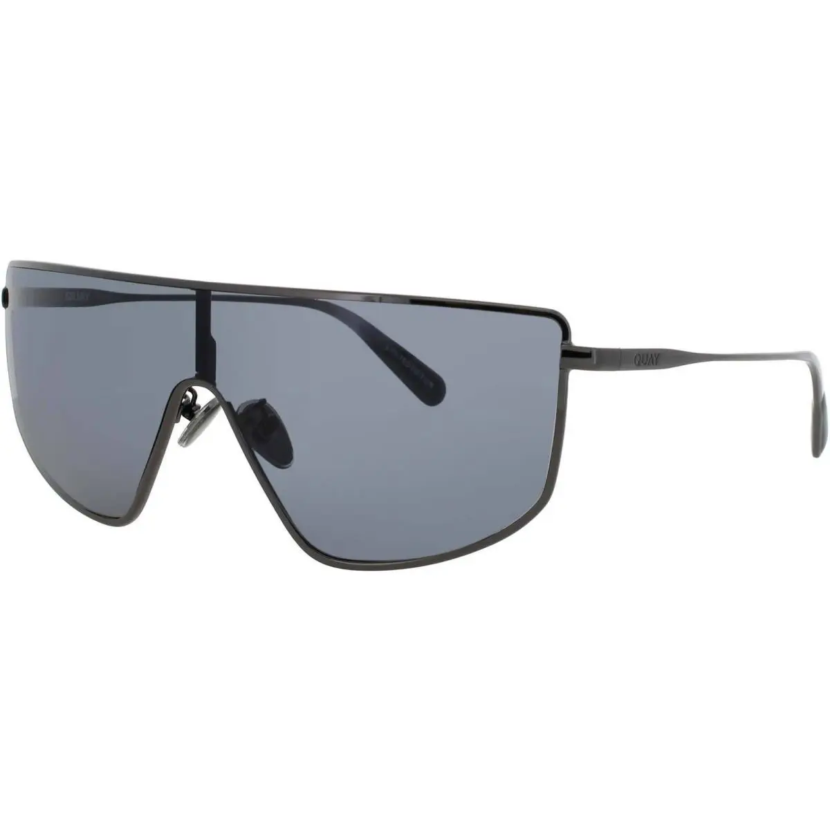 Quay Unisex Sunglasses Gunmetal Metal Oversized Full Rim Entourage Gnmtl/smk