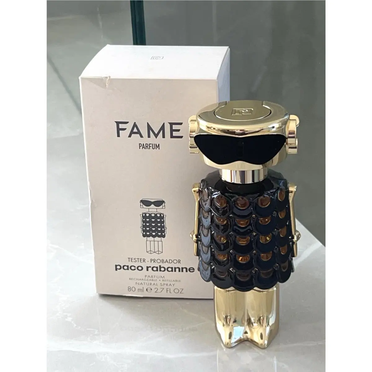 Fame Women`s Parfum 2.7 Fl.Oz/80ml in a White Tester Box by Paco Rabanne