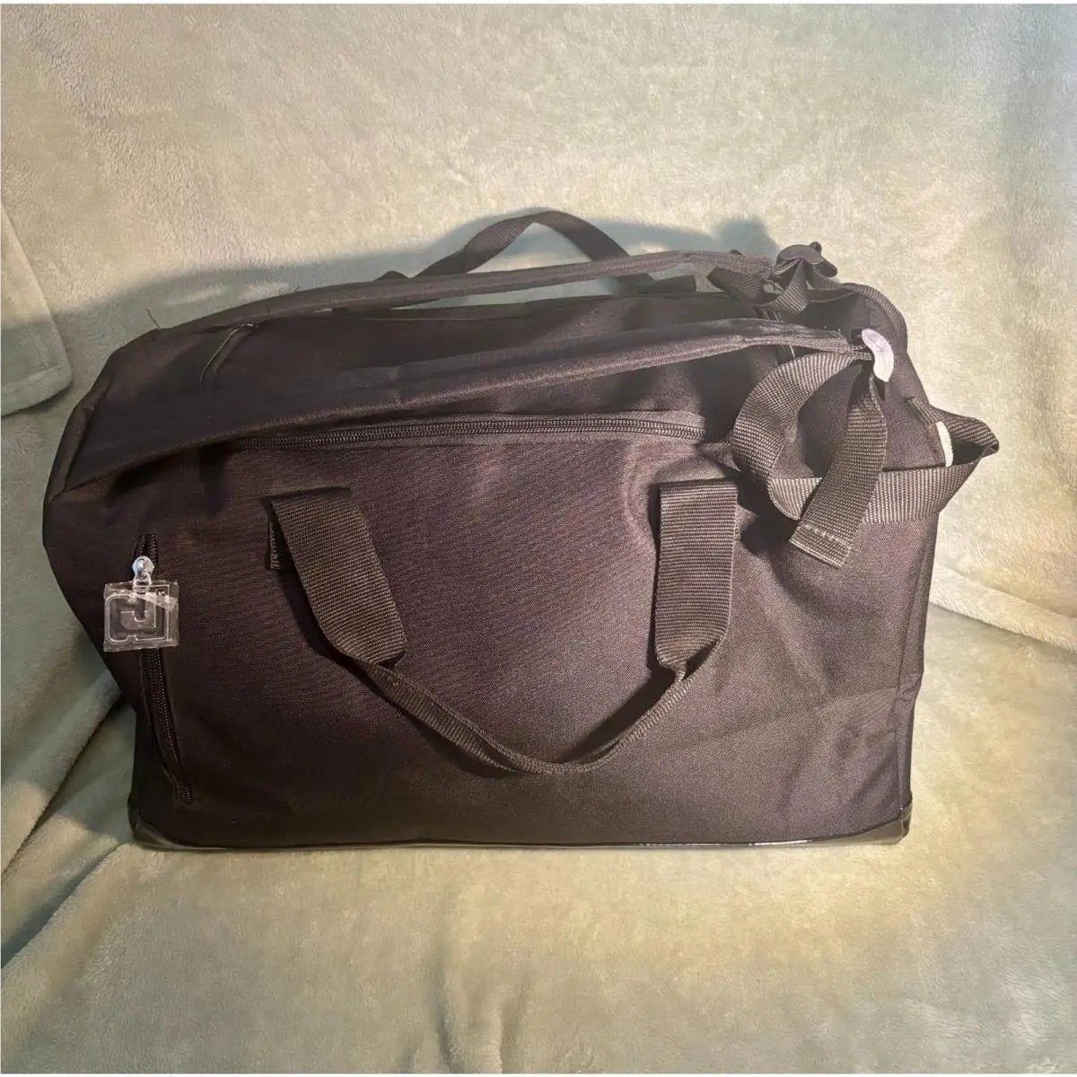 Black Nylon Weekender Duffle Bag by Paco Rabanne