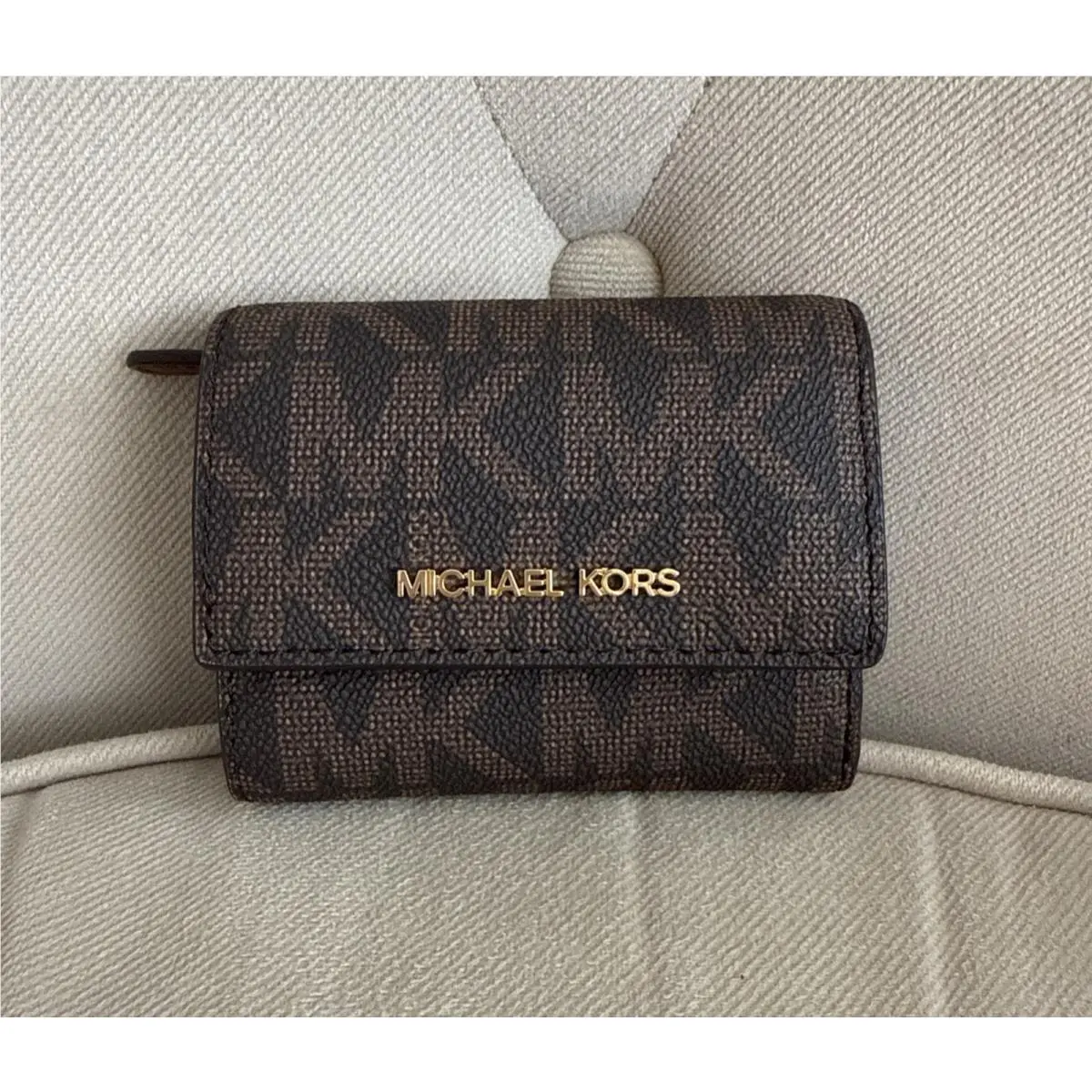 Michael Kors Jet Set Trifold Small Wallet Luggage Color NWT$98