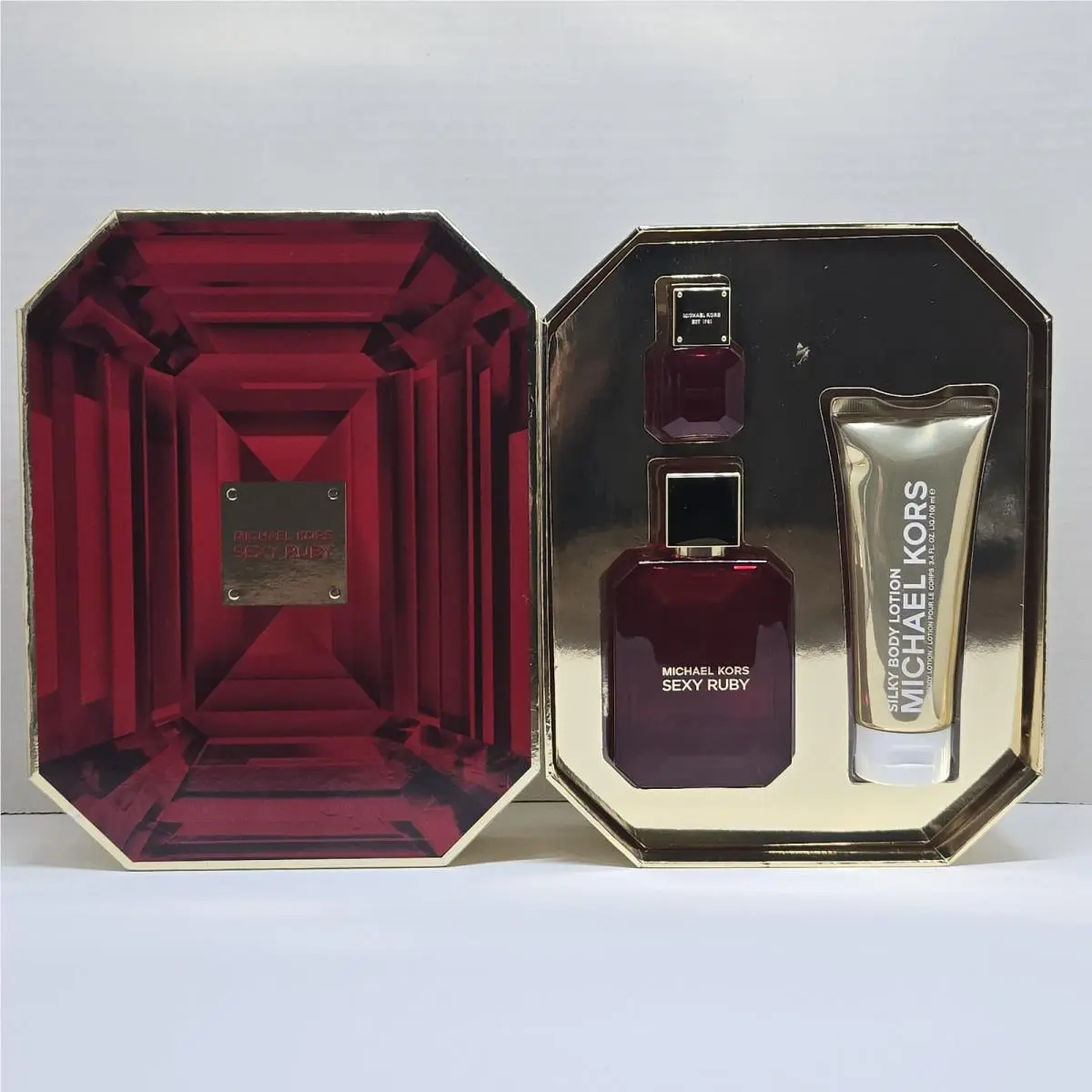 Michael Kors Sexy Ruby Eau de Parfum Spray 3.4 oz Silky Body Lotion 3.4 oz