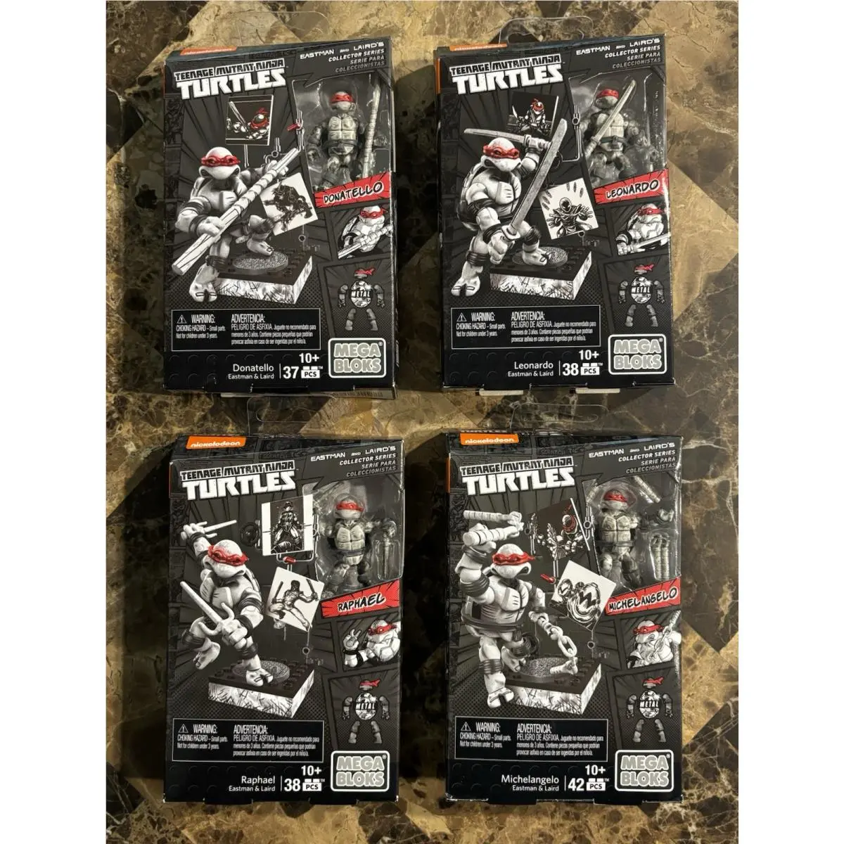 Mega Bloks Eastman Laird Series Set Tmnt. All 4 Teenage Mutant Ninja Turtles