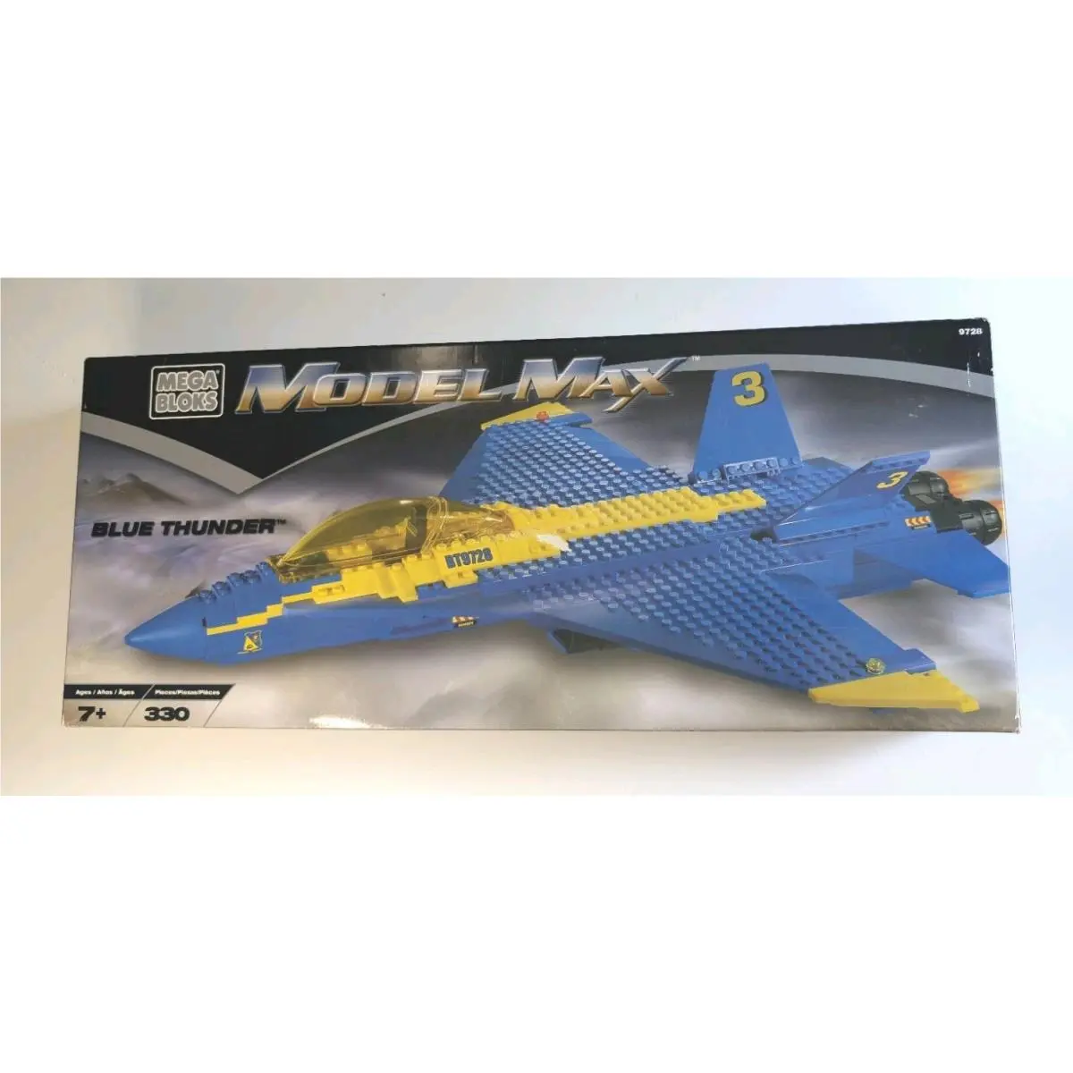 Mega Bloks 9728 Blue Thunder Fighter Jet Pro-builder Series 330 Pc