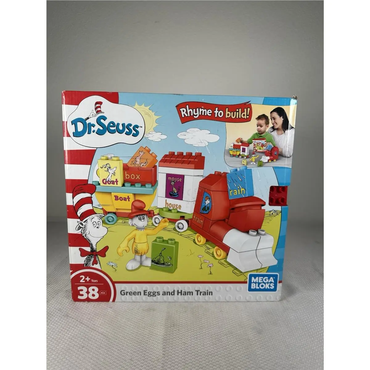 Dr. Seuss Mega Bloks Blocks Green Eggs Ham Train Building Construction Set