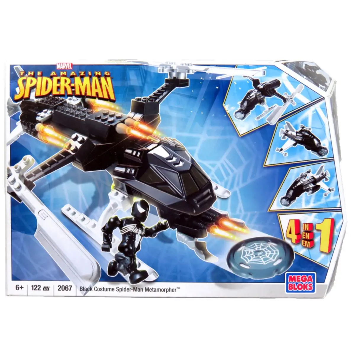 Mega Bloks 2067 Black Costume Spider-man Metamorpher Retired 122 Pieces Bnisb