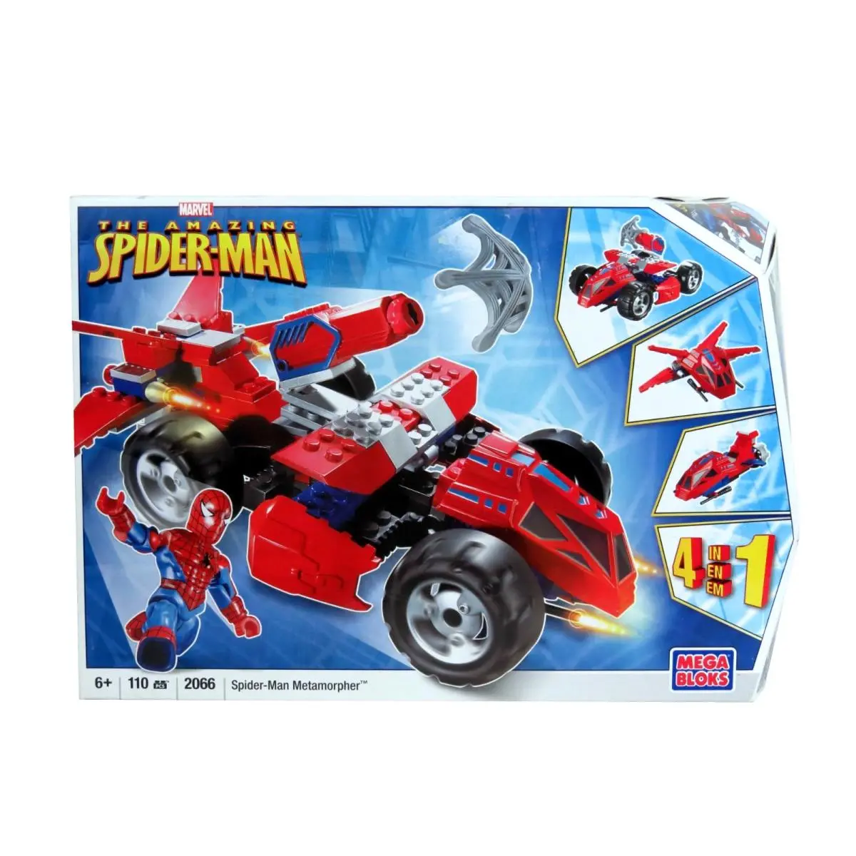 Mega Bloks 2066 Spider-man Metamorpher 4 in 1 Retired 110 Pcs 1 Figure Bnisb
