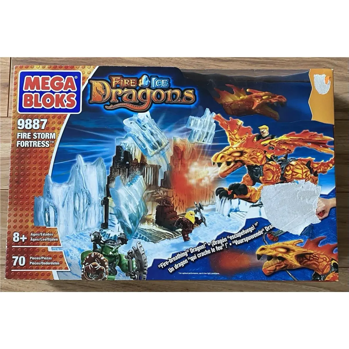 Mega Bloks Fire Ice Dragons Fire Storm Fortress Set 9887 Nib/