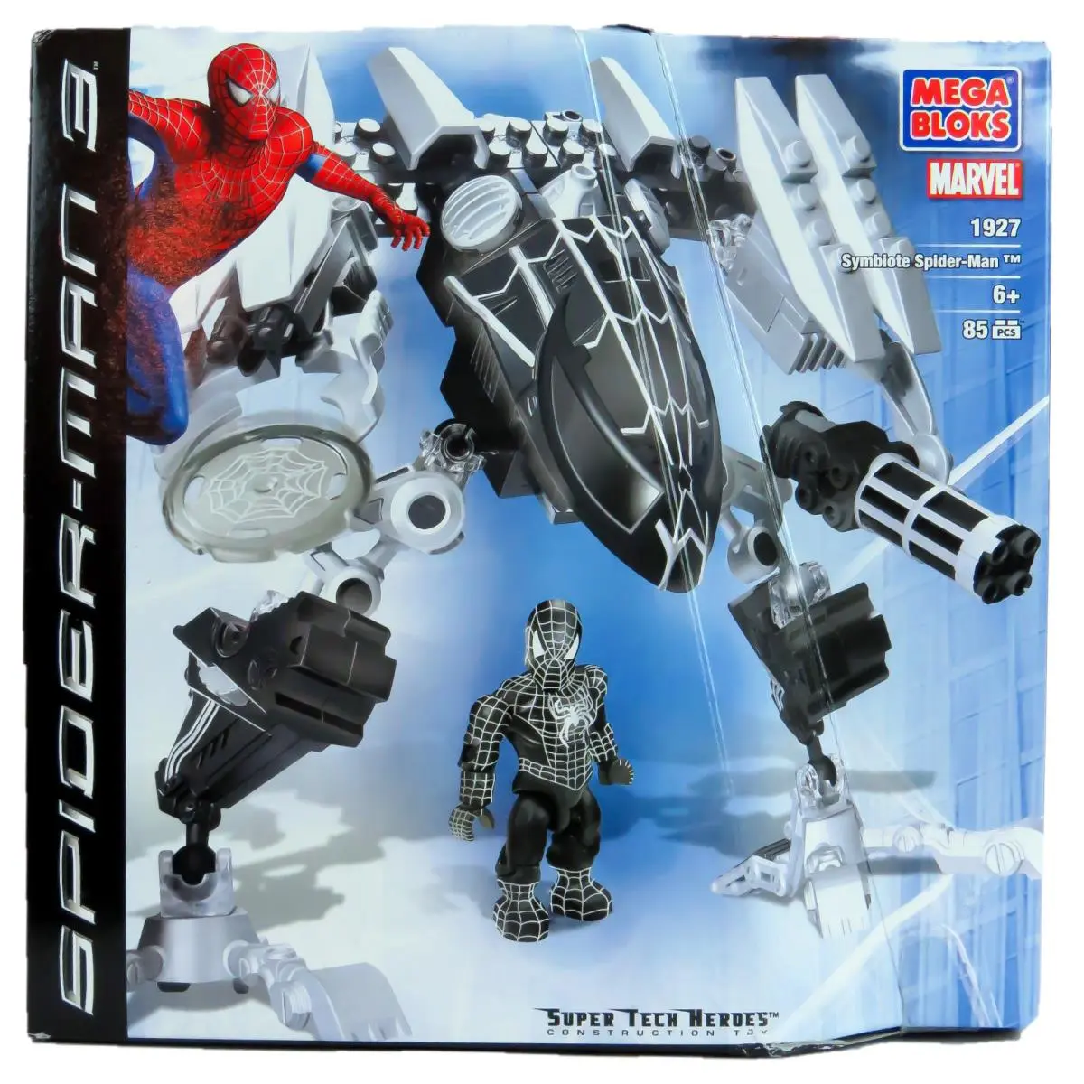 Mega Bloks 1927 Symbiote Spider-man Super Techbot 85 Pcs 1 Figure