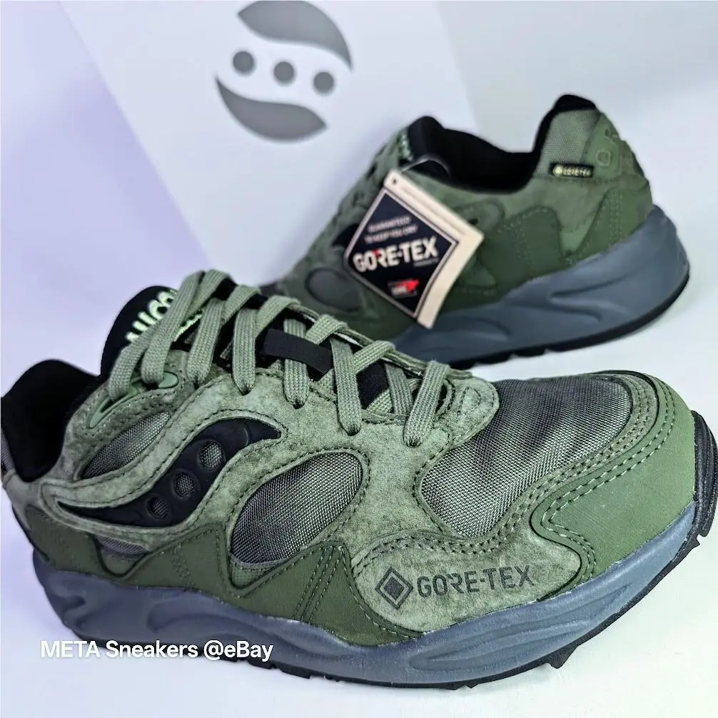 Saucony Gtx US 8 Men`s Green/black/grey Retro Shadow Grid Gore-tex S70840 2