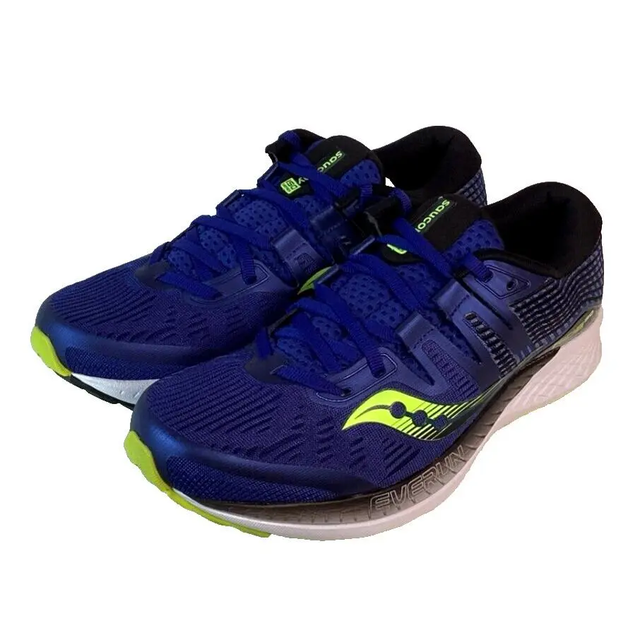 Saucony Mens Ride Iso Marine/citron US 8