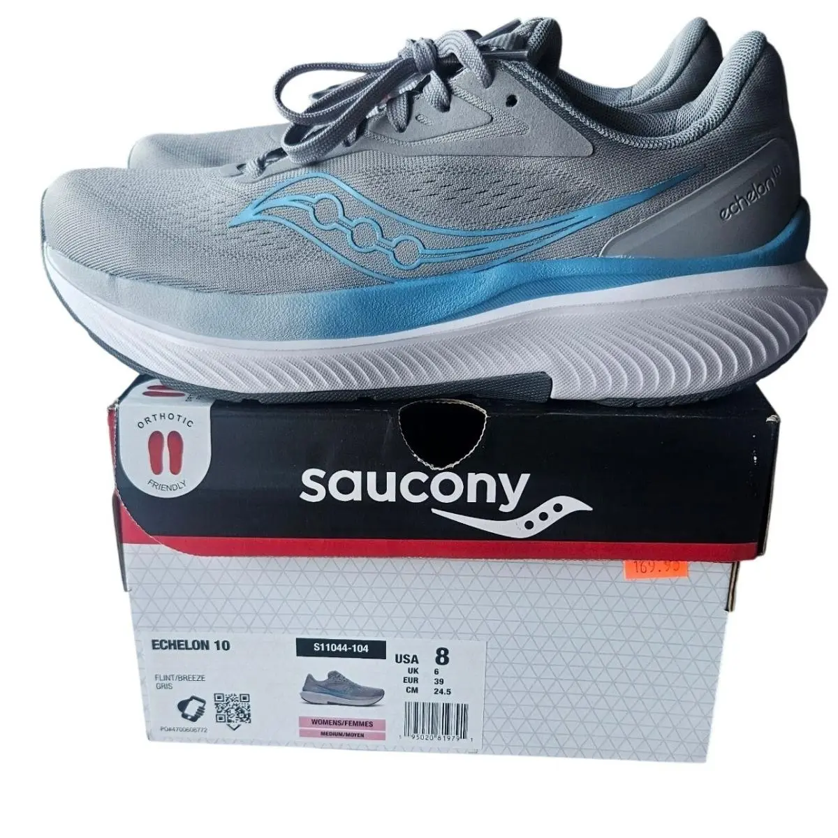 Saucony Echelon 10 Womens Running Shoes Size 8 Flint Breeze Gray S11044-104