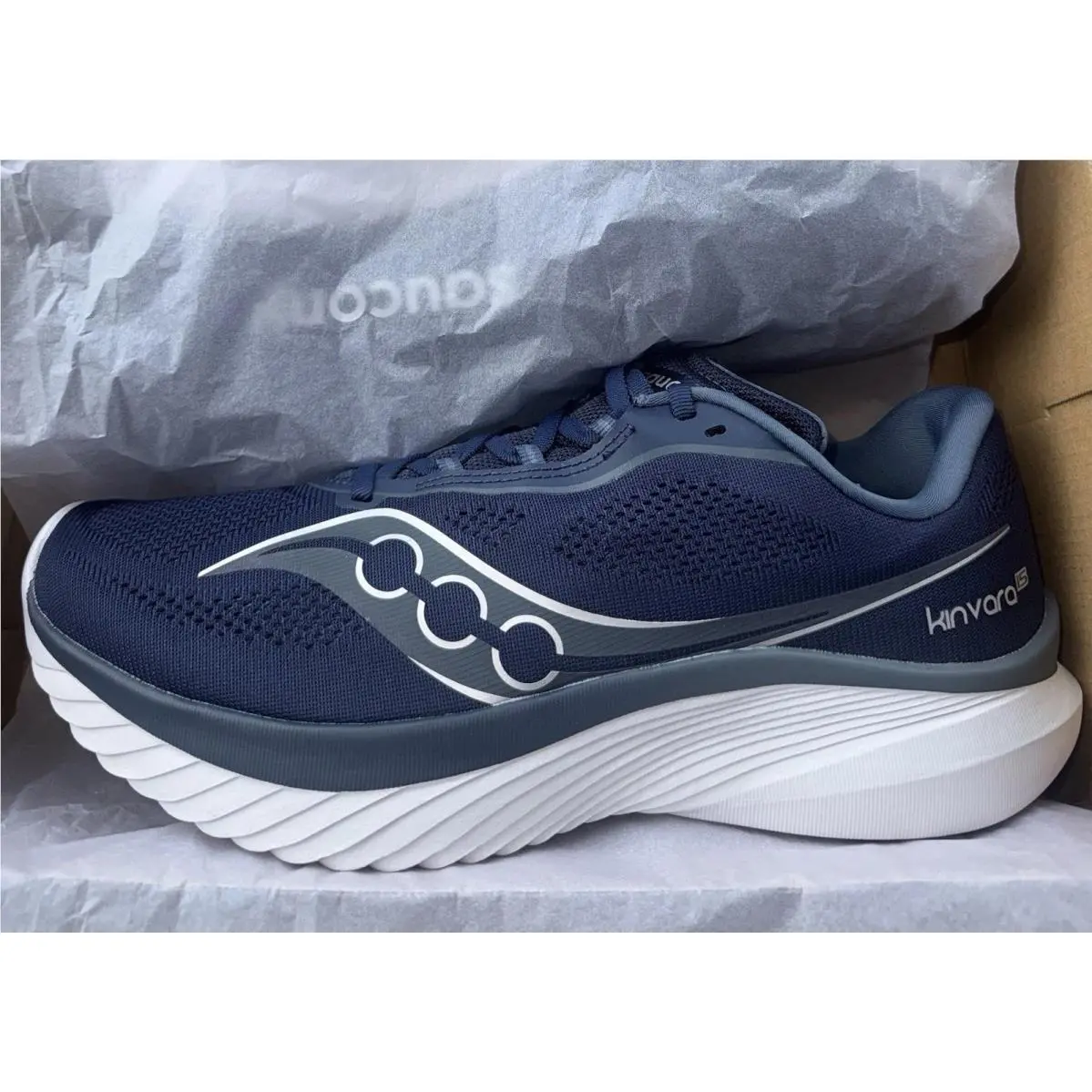 Saucony Kinvara 15 Men’s Running Shoes US Size 10.5 Navy / Silver S20967-161