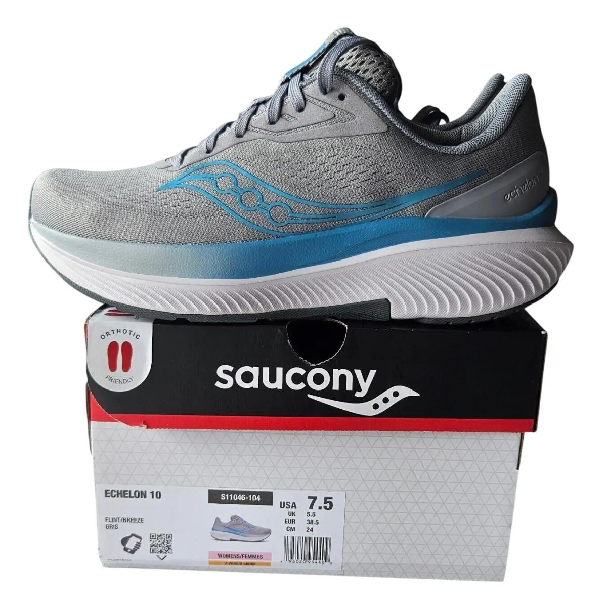 Saucony Echelon 10 Flint Breeze Womens 7.5 X-wide Running Shoes S11046-104