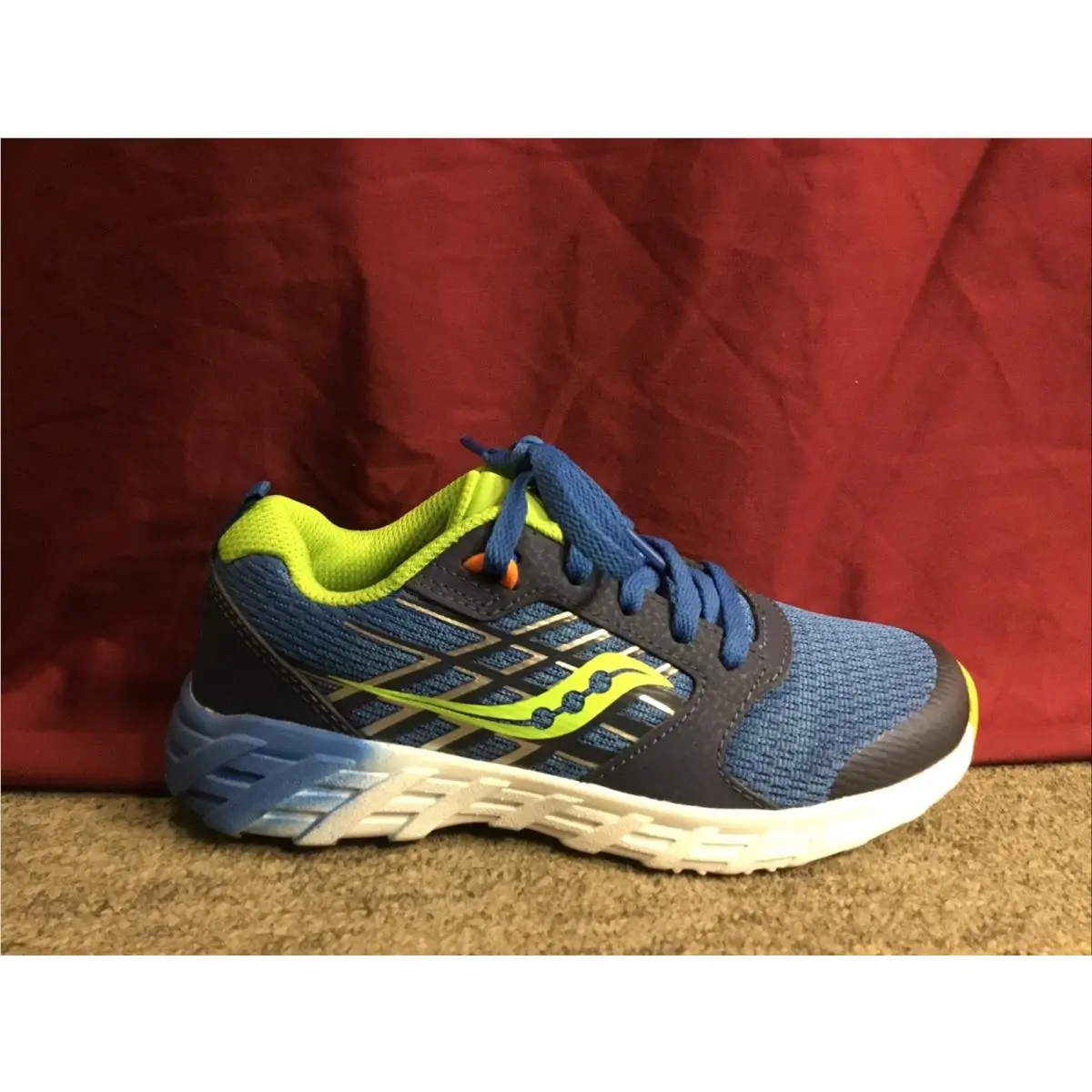 Boys Saucony SK265249 Blue/green Wind 2.0 Sneakers Size 10.5 Wide