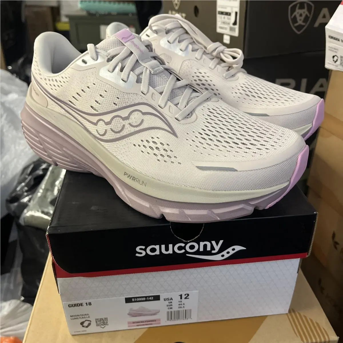 Saucony Guide 18 Women`s Size 12 Moon/quail White Purple