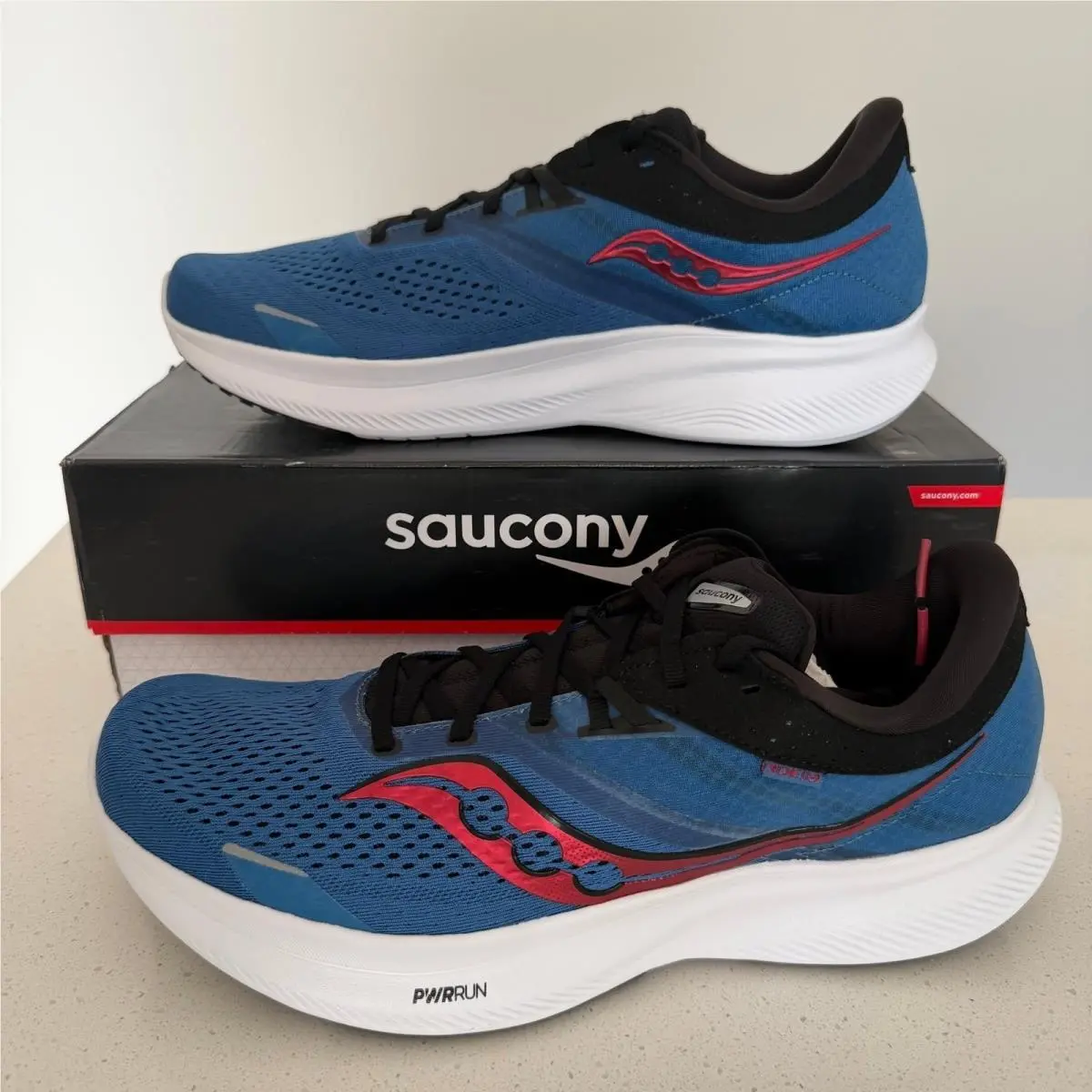 Saucony Ride 16 Mens Running Shoes Size 13 Hydro Black Blue S20830-16