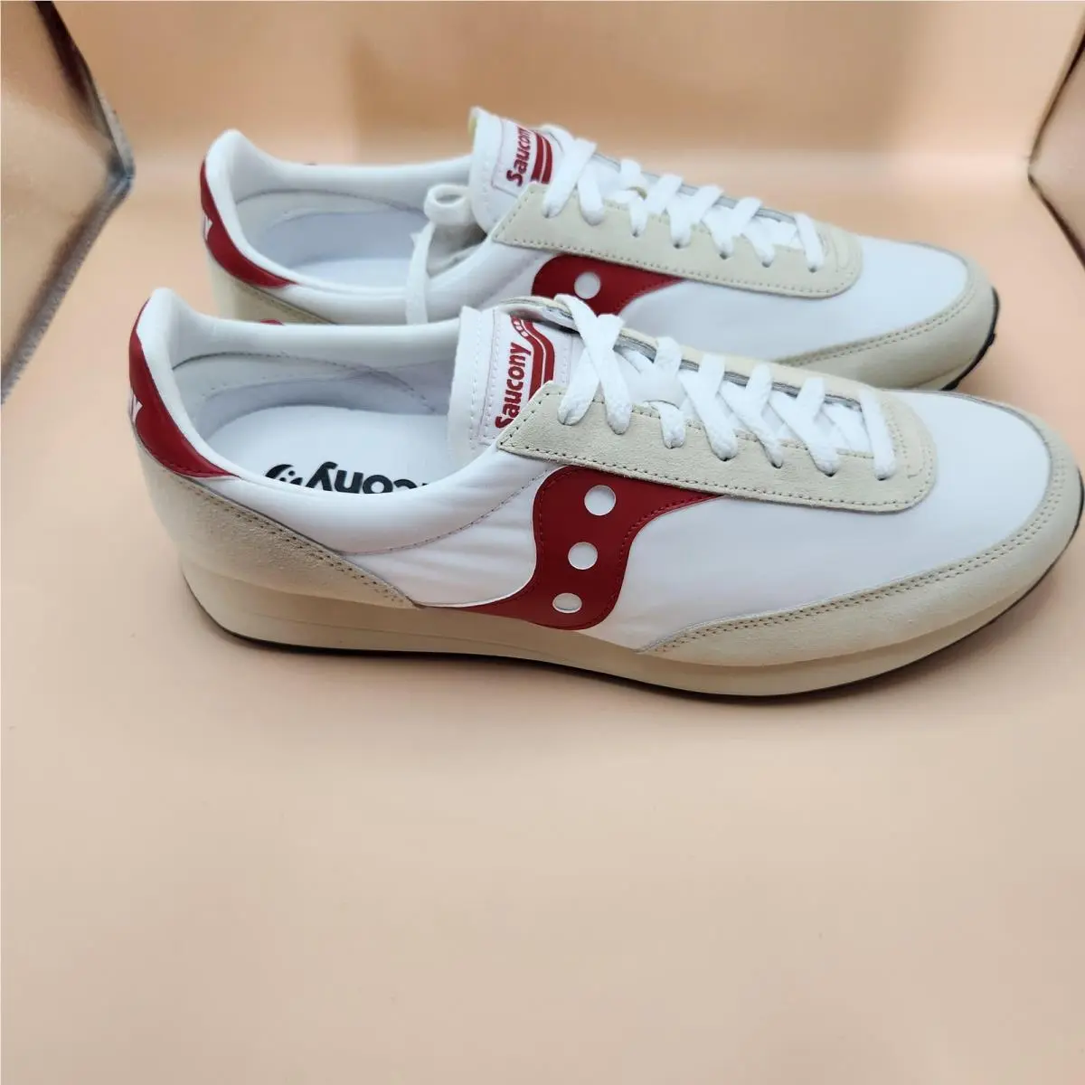 Saucony Trainer 80 Shoes Mens Size 12 White Red Originals Sneakers S70884-10