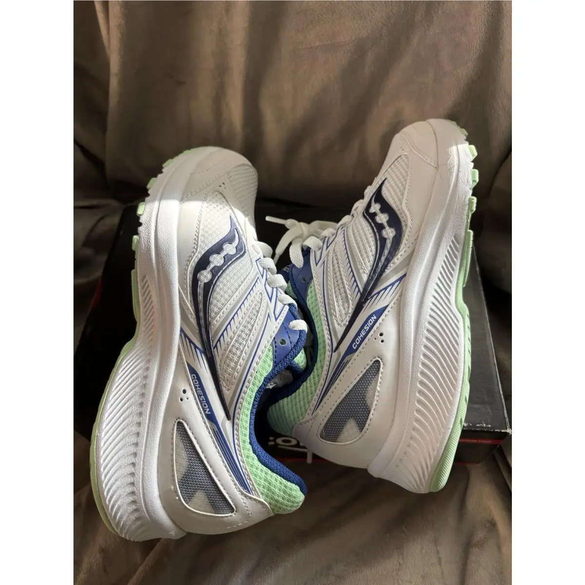 Saucony shoes - Saucony Cohesion 14 - Cohesion - White/Navy/Mint (UPC: 194917832592) 2