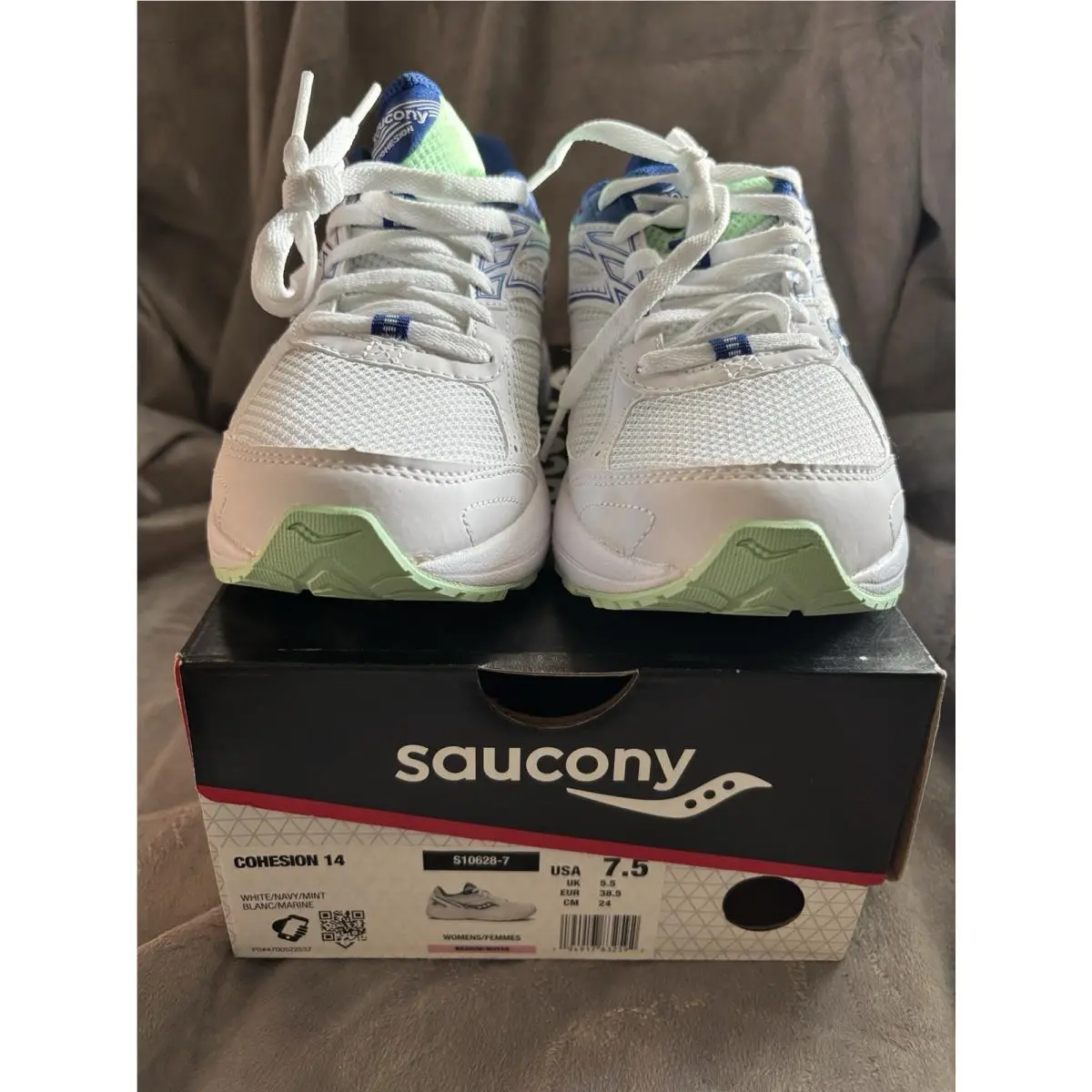 Saucony shoes - Saucony Cohesion 14 - Cohesion - White/Navy/Mint (UPC: 194917832592) 6