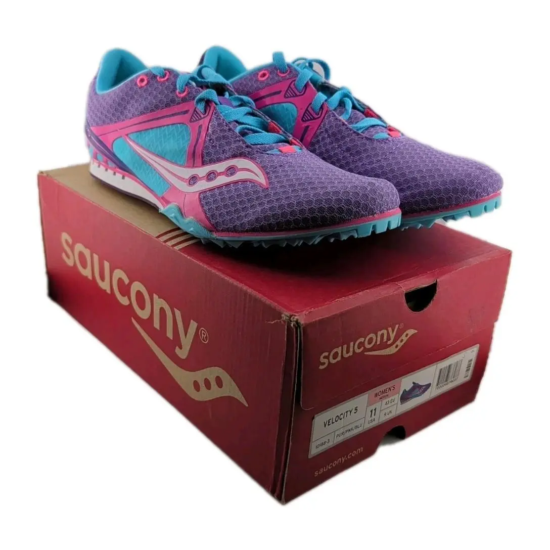 Saucony Velocity 5 Womens Track Running Spike Shoes Blue Size 11 M 9 UK 43 EU