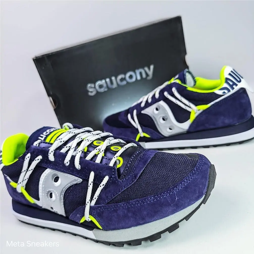 Saucony US 9 Mens Navy Blue Silver Volt White Retro Runner Jazz Dst S70528 9