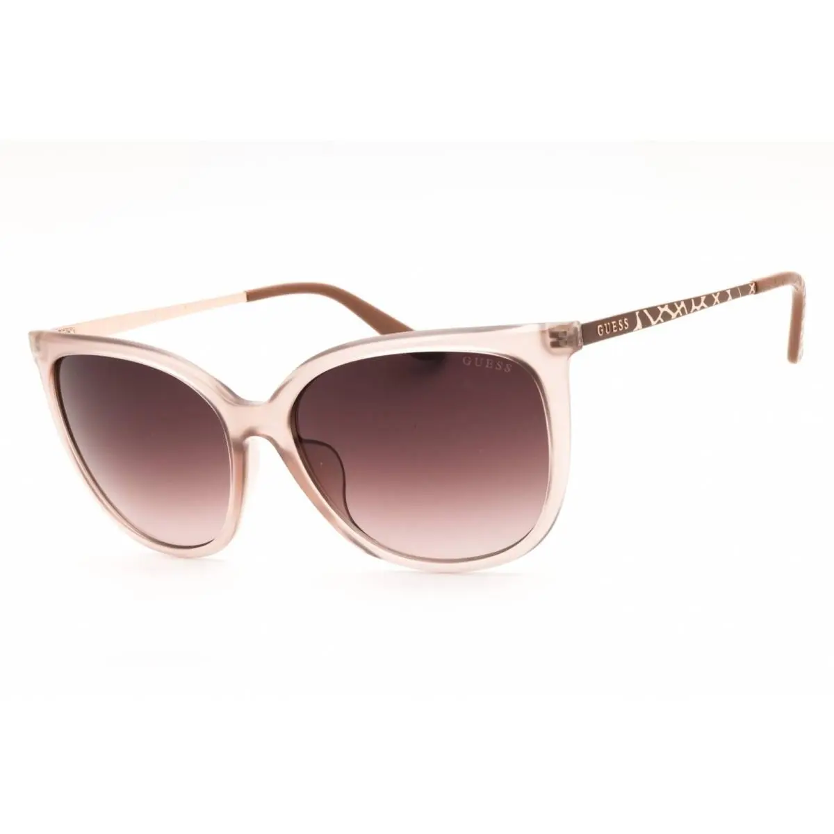 Women`s Sunglasses Shiny Beige Cat Eye Shape Full Rim Frame GU00150-H 57F by Guess