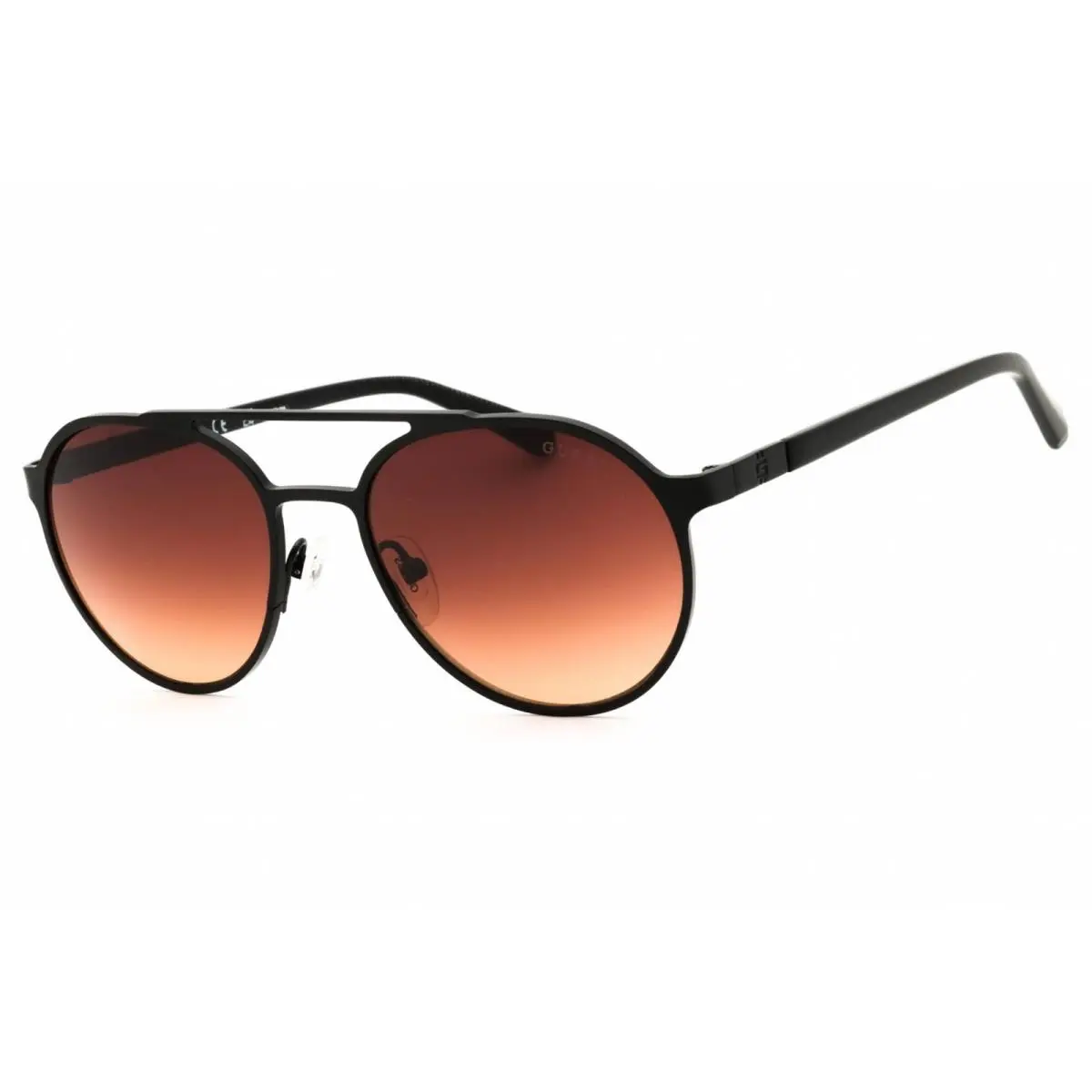 Men`s Sunglasses Matte Black Metal Round Shape Full Rim Frame GU00211 02F by Guess