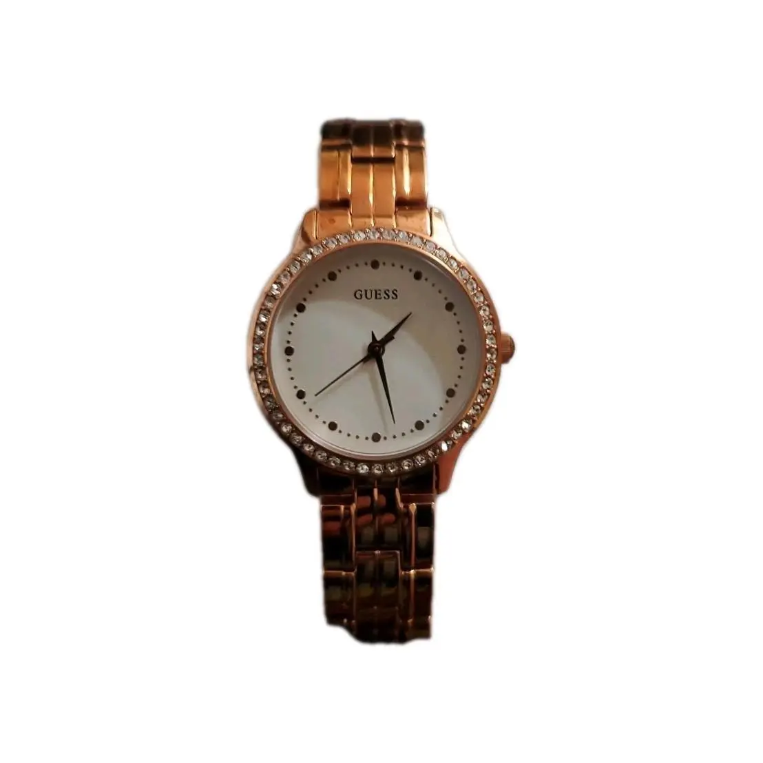Rose Gold-tone Crystal Analog Women`s Bangle Watch GW0022L3 by Guess