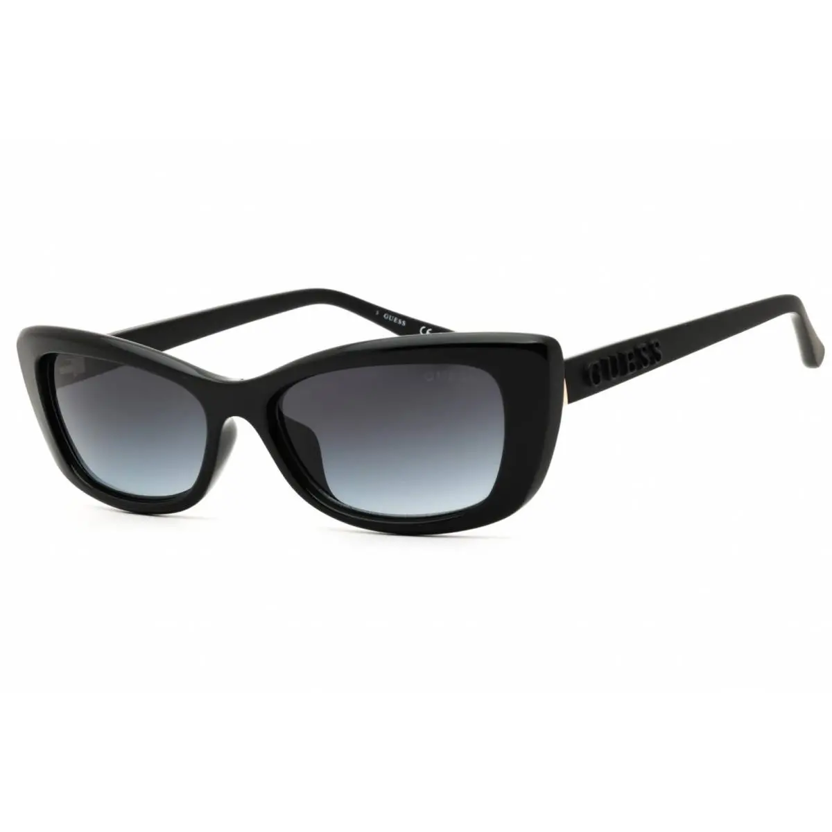 Women`s Sunglasses Shiny Black Cat Eye Shape Full Rim Frame GU00156-H 01B by Guess