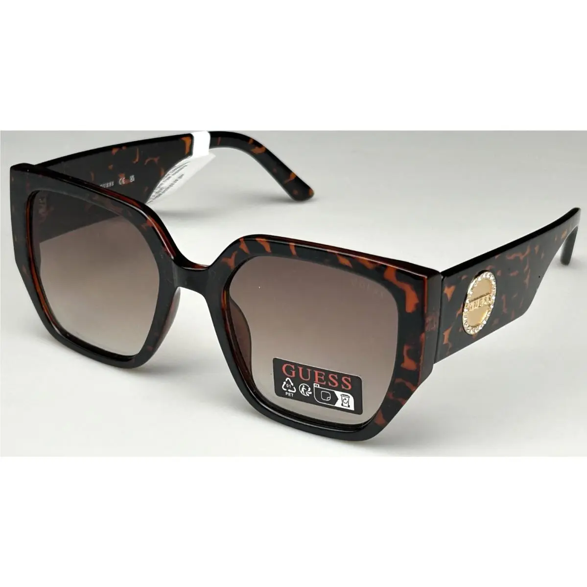 GO00049 52F Women`s 55mm Tortoise Frame Brown Lens Designer Sunglasses by Guess