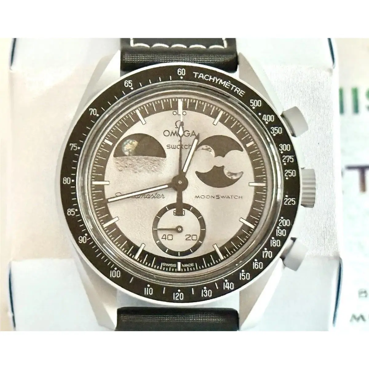 + Swatch Mission TO Earthphase Grey Dial-SO33M700- -full Set by Omega